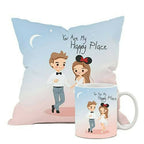 The Purple Tree Polyester Valentines Day Gift Set Of Cushion And Mug