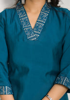 Festive Wear Ethnic Rama Viscose chanderi Stitched Suit With Dupatta - Nisha