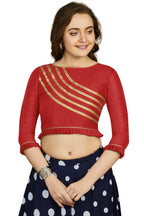 Aastha Fashion Women's Red Art Silk Designer Party Wear Readymade Blouse