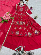 Teeya Creation Rani Color Wedding Wear Heavy Embrodiery Work Plazo Set - Distacart
