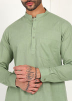 Fabmade Sage Linen Kurta Co-Ord Set - Distacart