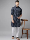 Fabmade Pure Cotton Pathani Kurta Print