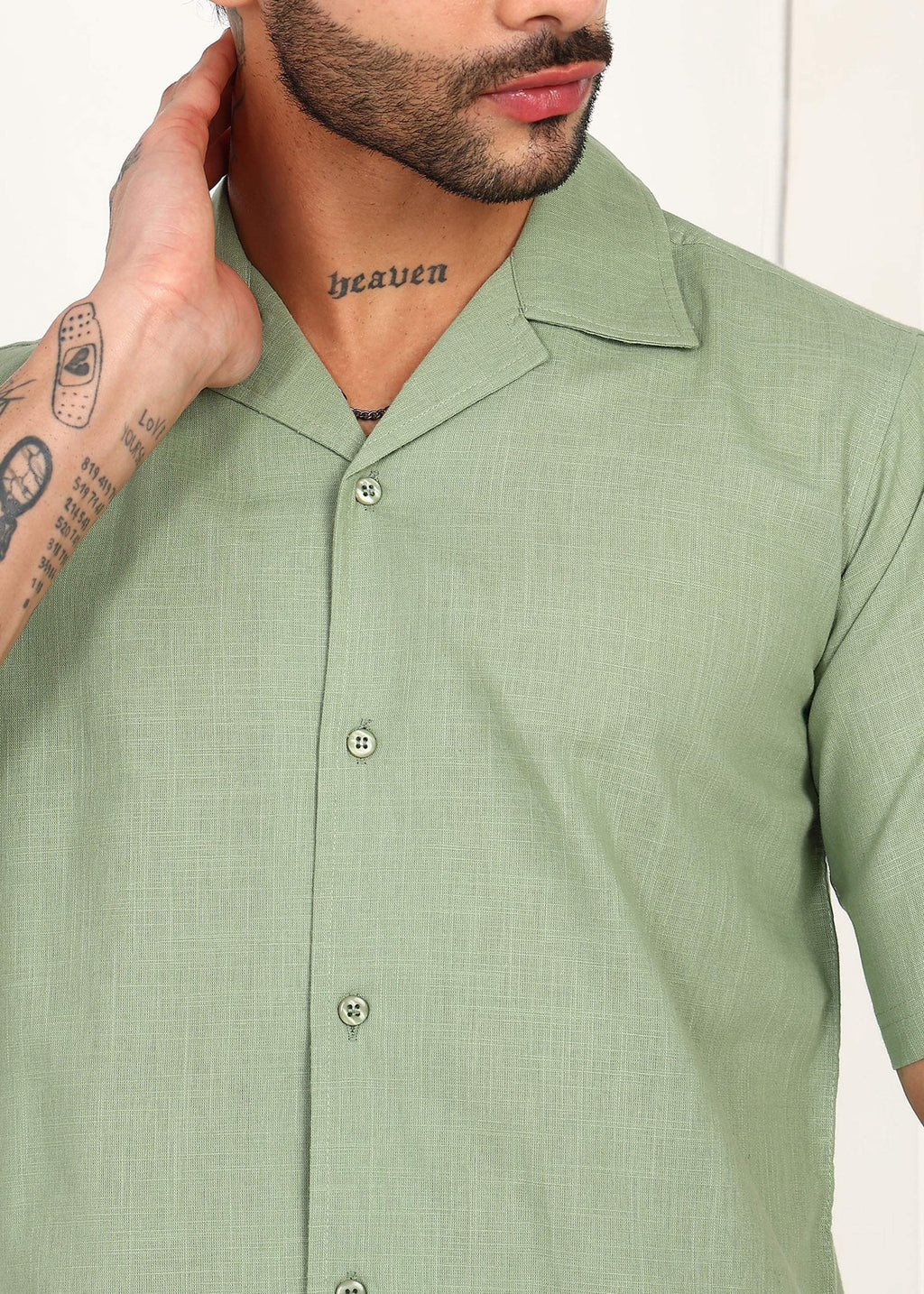 Fabmade Sage Breeze Linen Shirt