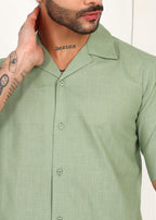 Fabmade Sage Breeze Linen Shirt