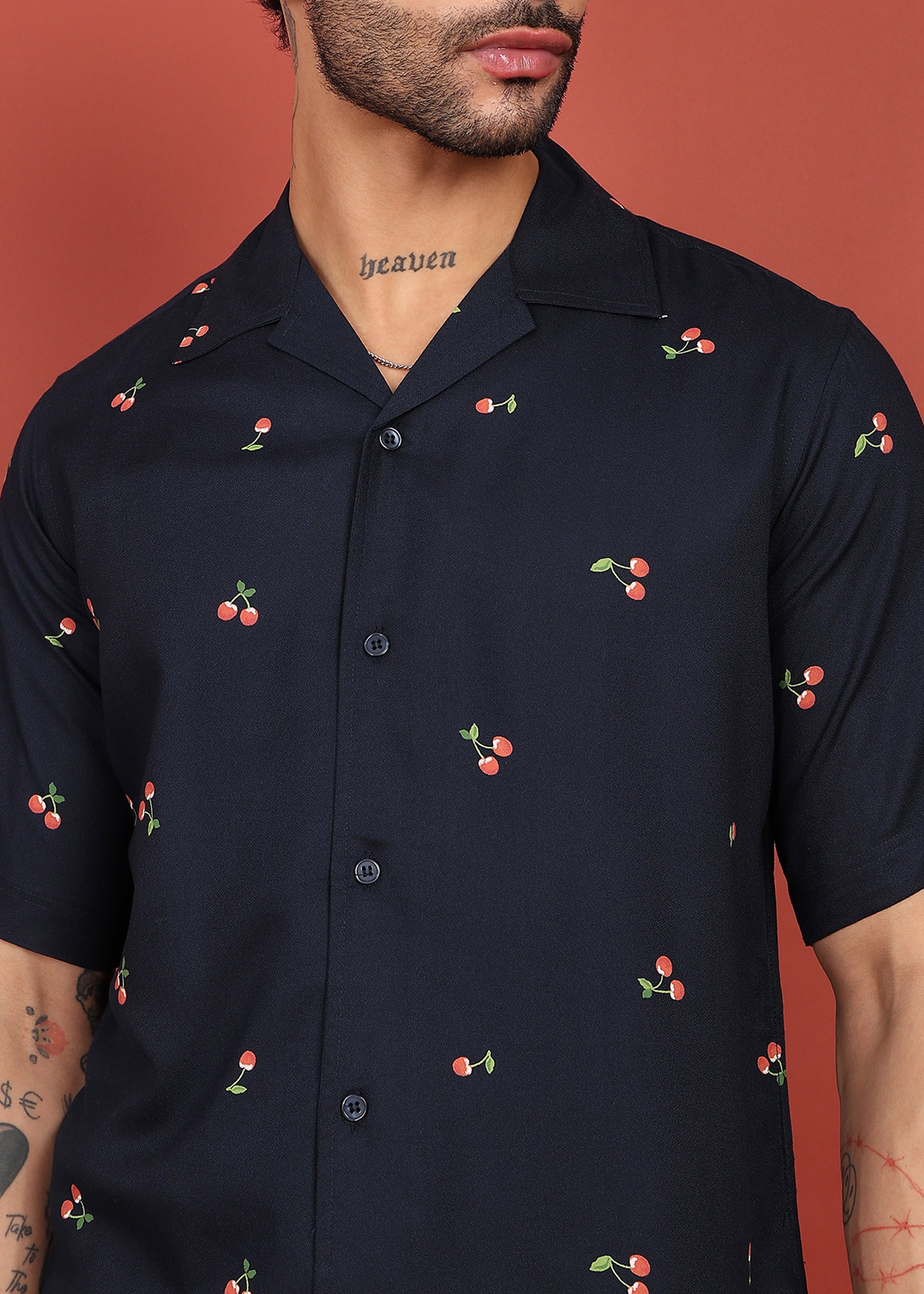 Fabmade Midnight Cherry Printed Co-Ord Set