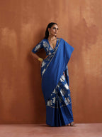 trueBrowns Blue Metallic Blouse