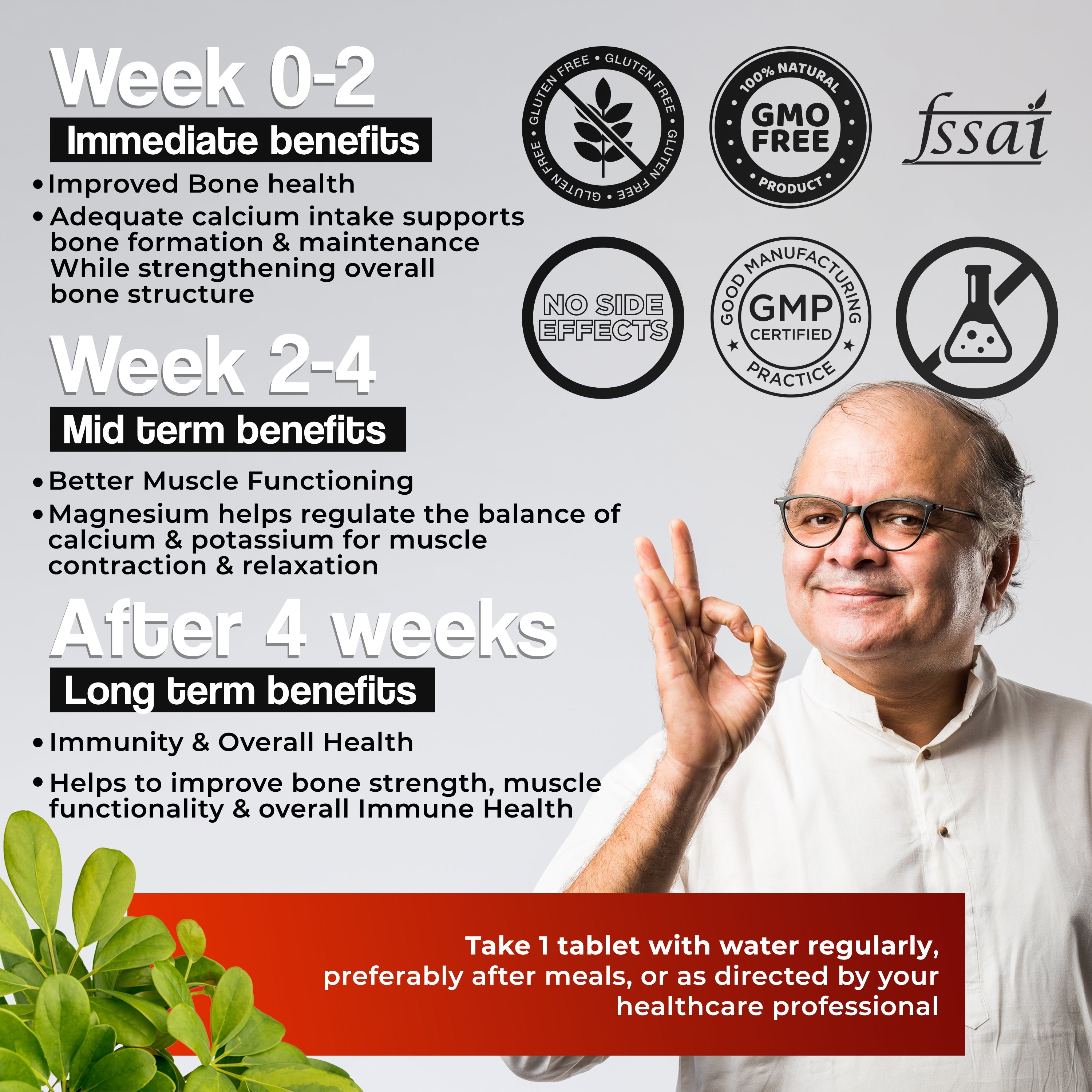 Health Veda Organics Calcium Magnesium & Zinc Vitamin D3 & B12 Tablets - Distacart