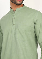 Fabmade Sage Linen Kurta