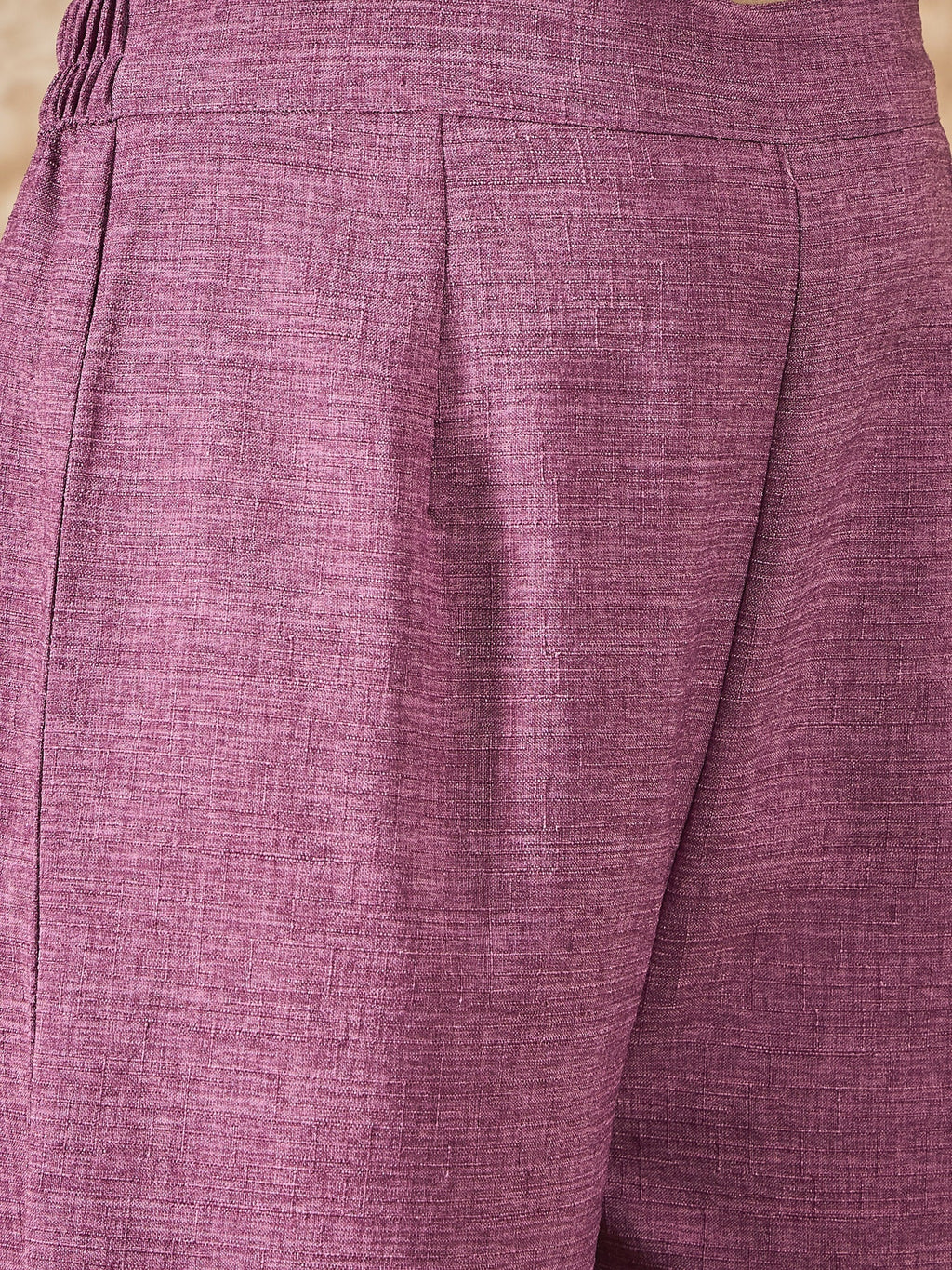InWeave Dusty Mauve V Neck Aline Kurta Set - Distacart