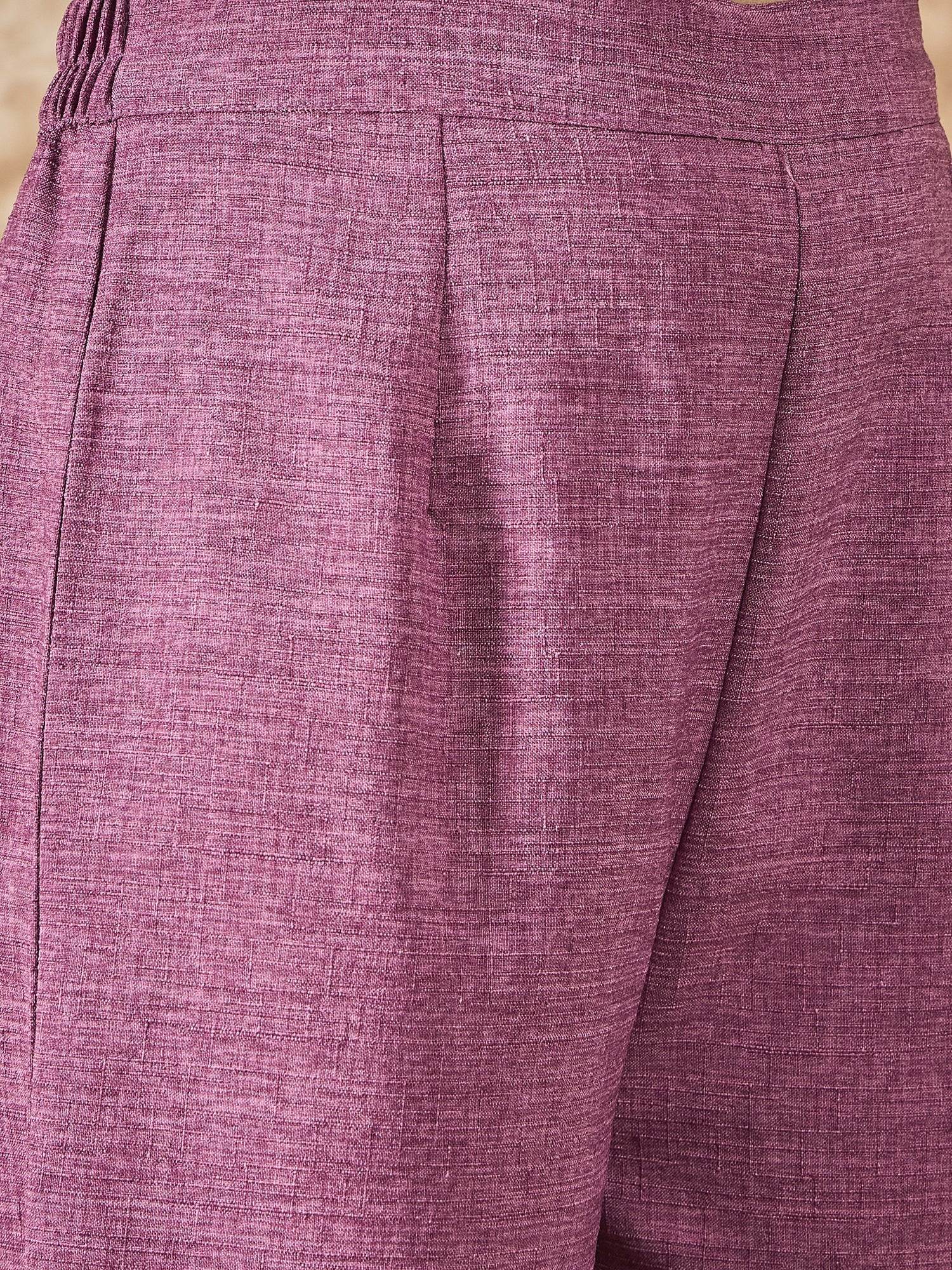 InWeave Dusty Mauve V Neck Aline Kurta Set - Distacart