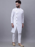 Even Apparels White Sherwani Kurta With Asymetrical Cut - Distacart