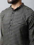 Even Apparels Brown Pure Cotton Kurta With Band Collar - Distacart