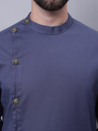Even Apparels Grey Sherwani Kurta With Asymetrical Cut - Distacart