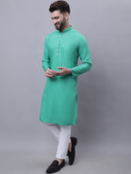 Even Apparels Green Kurta With Band Collar - Distacart