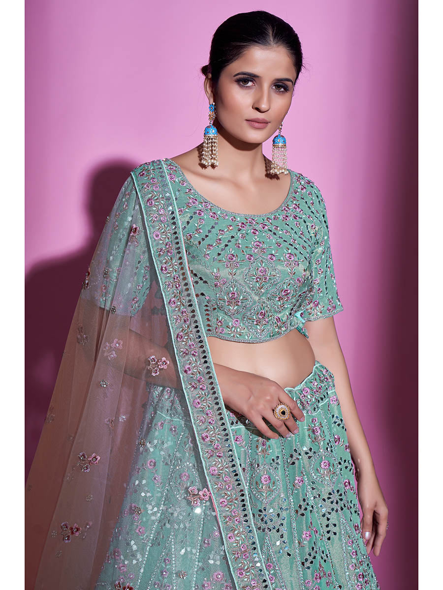 Myra Blue Gota Silk Embroidered Designer Lehenga Choli