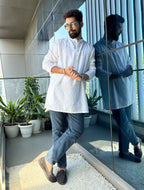 trueBrowns White Unisex Freesize Kurta