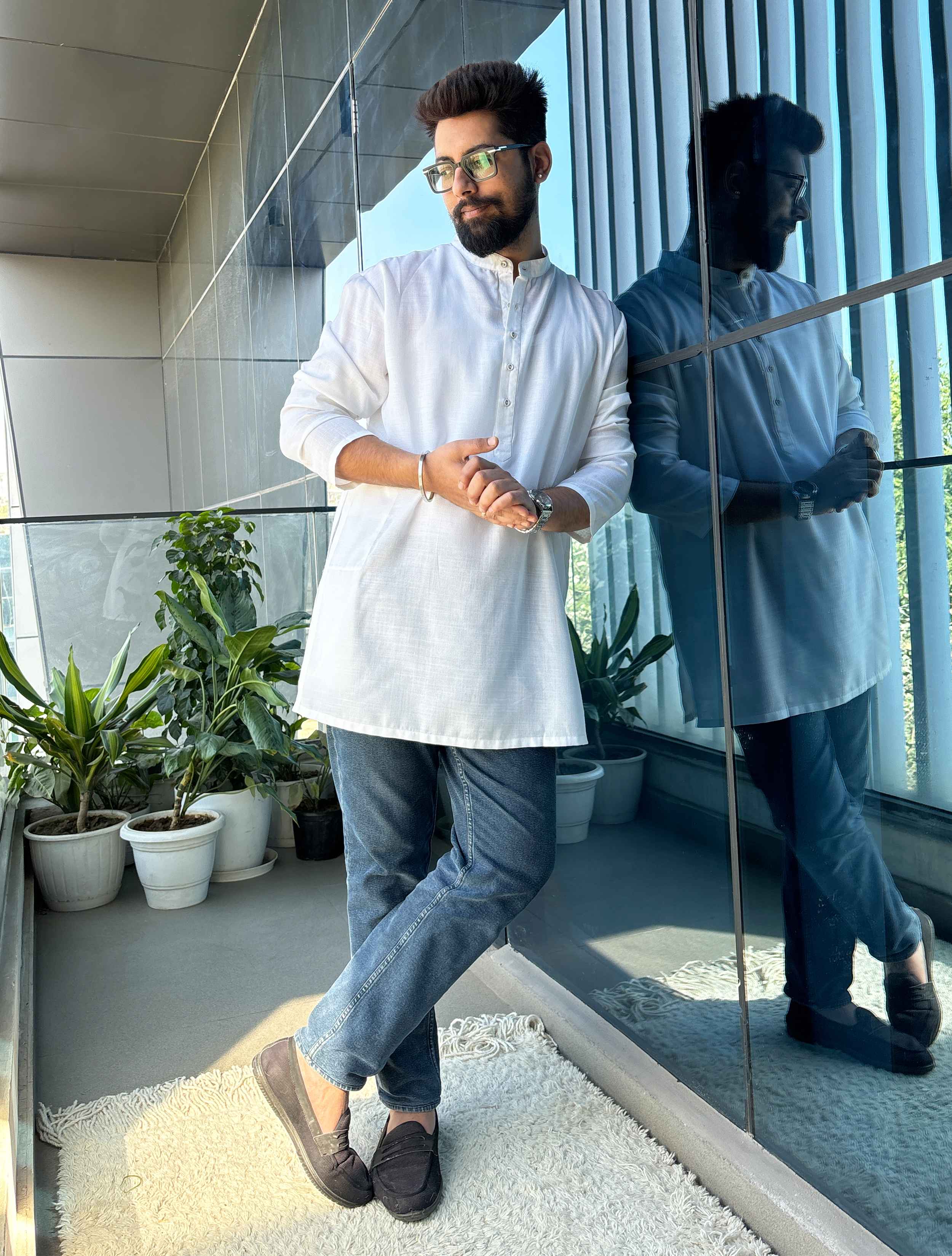 trueBrowns White Unisex Freesize Kurta