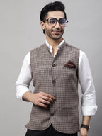 Even Apparels Men's Beige Pure Wool Nehru Jacket