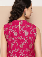 InWeave Women's Fuchsia Brocade Halter Top
