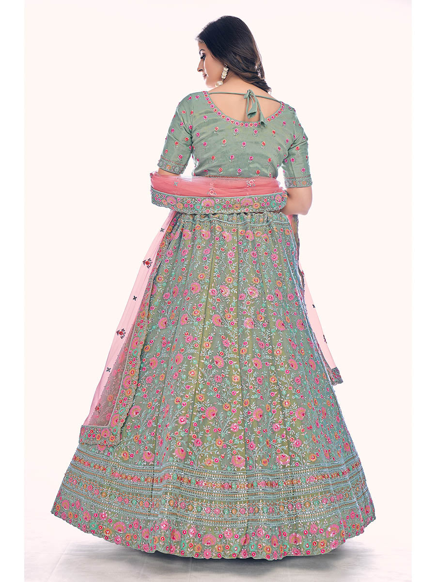 Myra Green Gota Silk Embroidered Designer Lehenga Choli