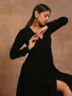 trueBrowns Black Velvet Dress - Distacart