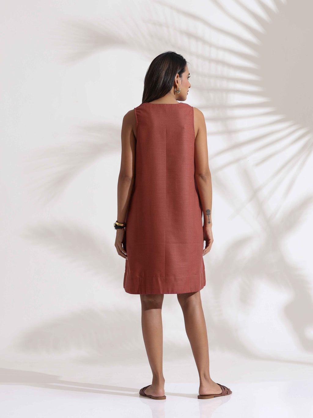 trueBrowns Pink Slub Dress - Distacart