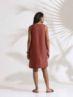 trueBrowns Pink Slub Dress - Distacart