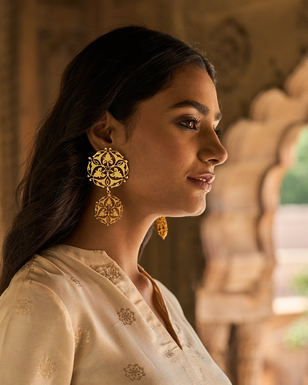trueBrowns Gold-Polished Circle Drop Earrings - Distacart