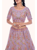Myra Lilac Soft Net Embroidered Designer Lehenga Choli