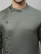 Even Apparels Green Sherwani Kurta With Asymetrical Cut - Distacart