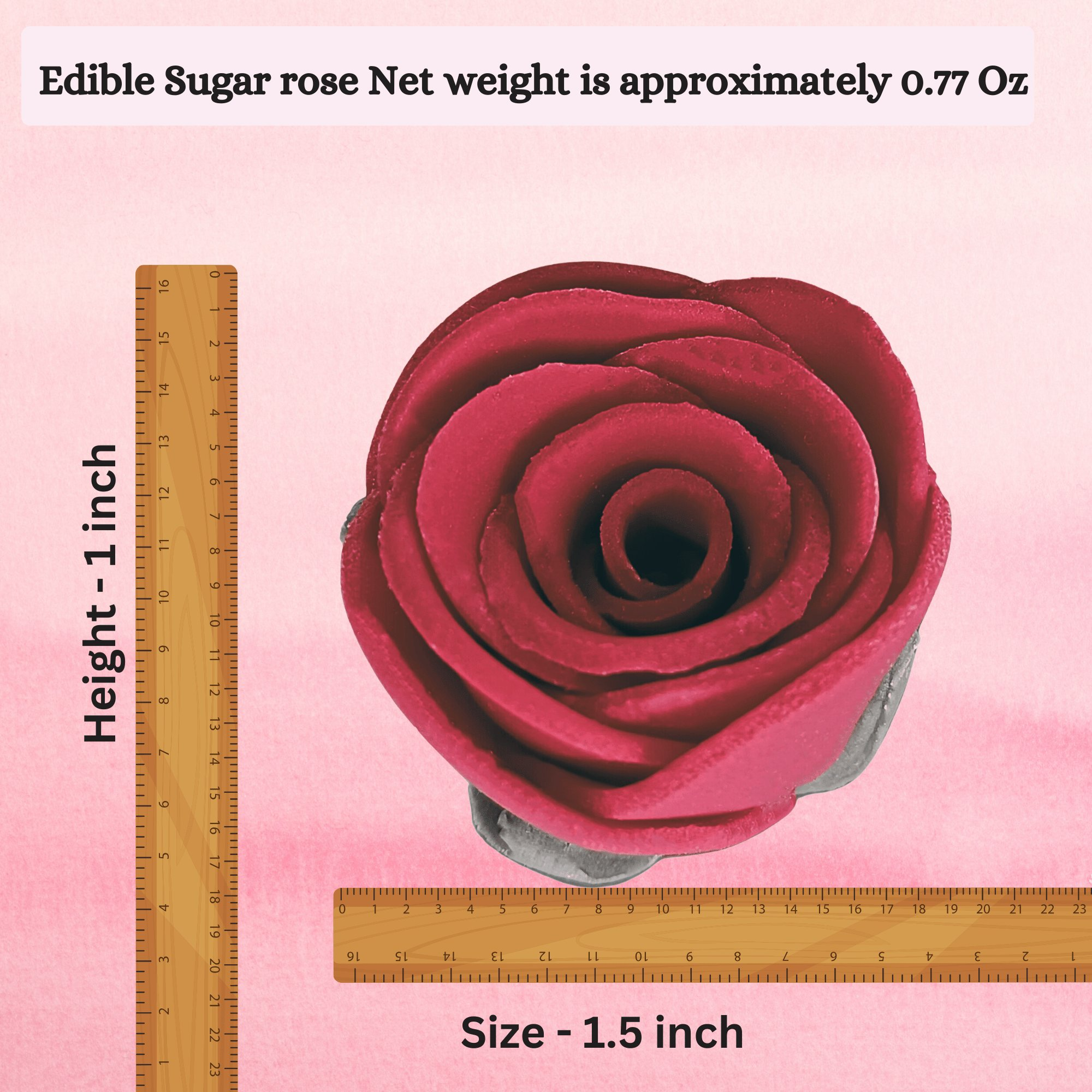 sugar roses for cake cupcake decoration burgundy 120 gms