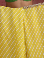 trueBrowns Lime Muslin Silk Saree