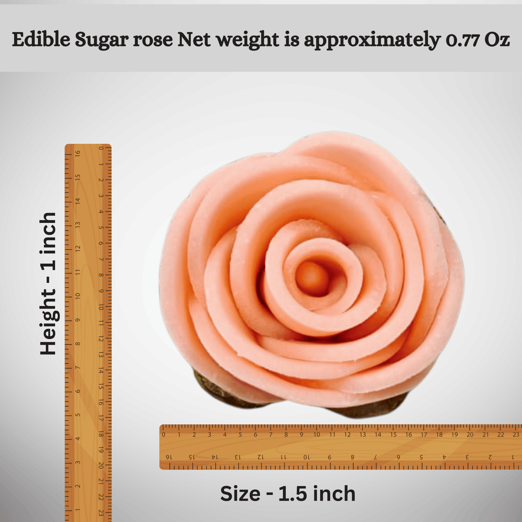 sugar roses for cake cupcake decoration peach 120 gms