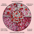 confect pink mini roses lips i silver hearts vermcelli and white pearls sprinkles for baking cake decorative baby shower sprinkles edible sprinkles mix pack of 5