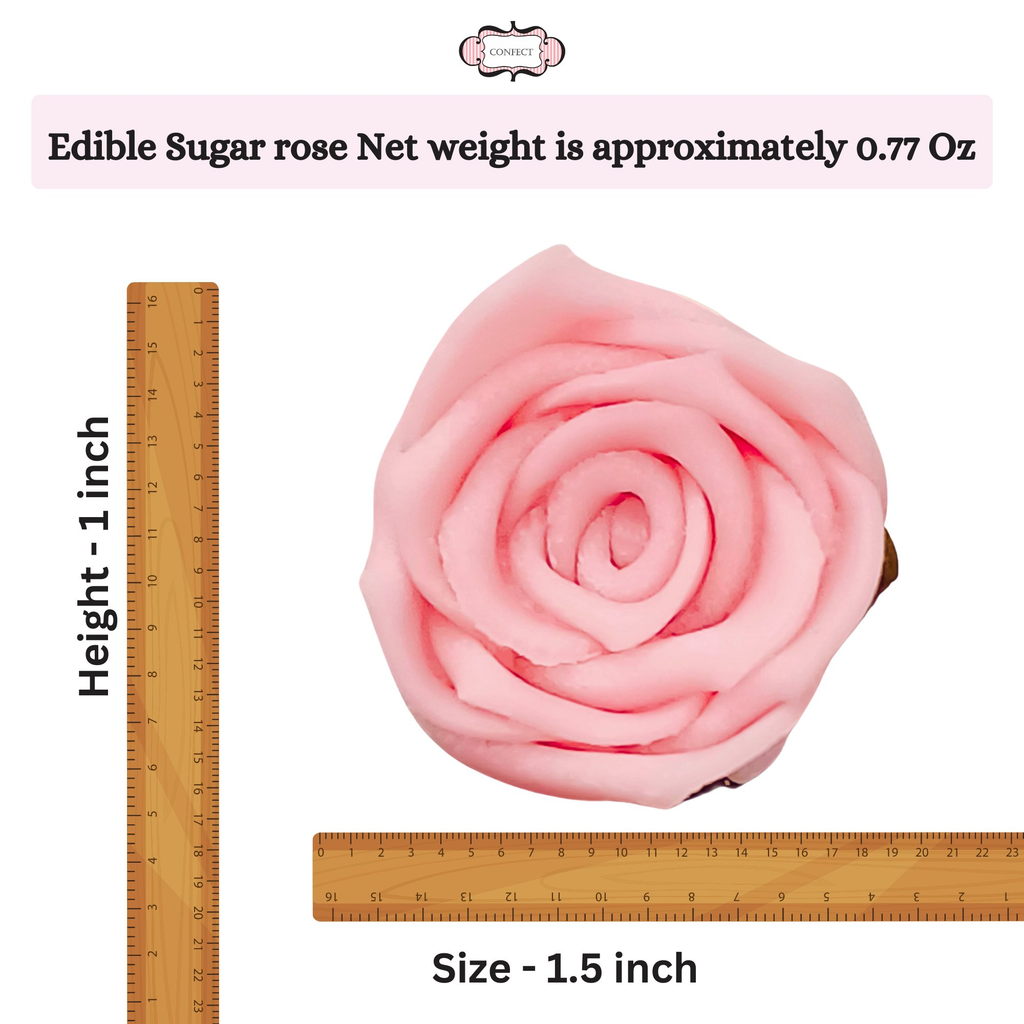 confect sugar roses topper sugar roses for cake decorations edible blush pink rose pack of 12