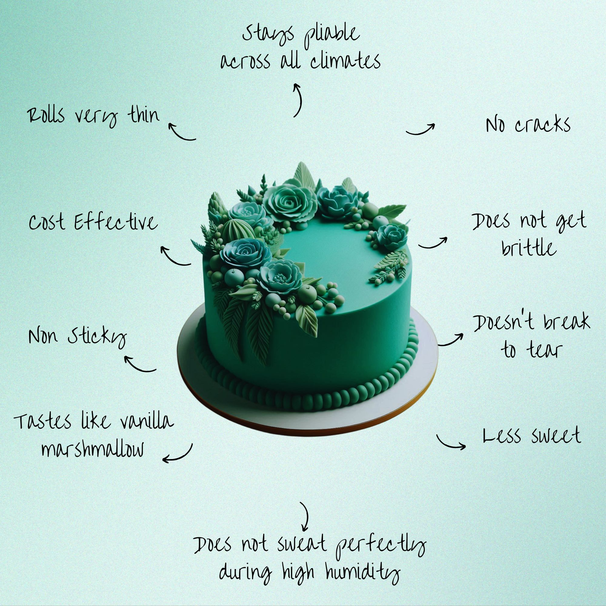 emerald green fondant edible sugarpaste 1kg