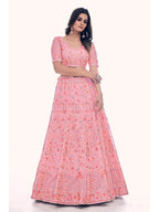 Myra Pink Soft Net Embroidered Designer Lehenga Choli