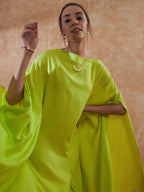 InWeave Lime Green Rayon Cowel Style Kaftan - Distacart