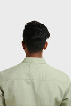 Xkind Pista Green Textured Slim Fit Shirt