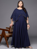 Ahalyaa Plus Size Round neck Maxi Ethnic Dress - Distacart