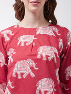 InWeave Red Elephant Top