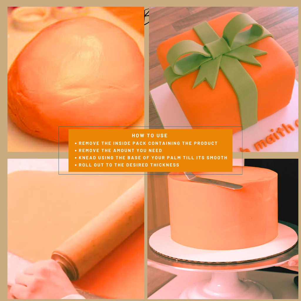 confect fluorescent orange sugarpaste br b 250 gms b