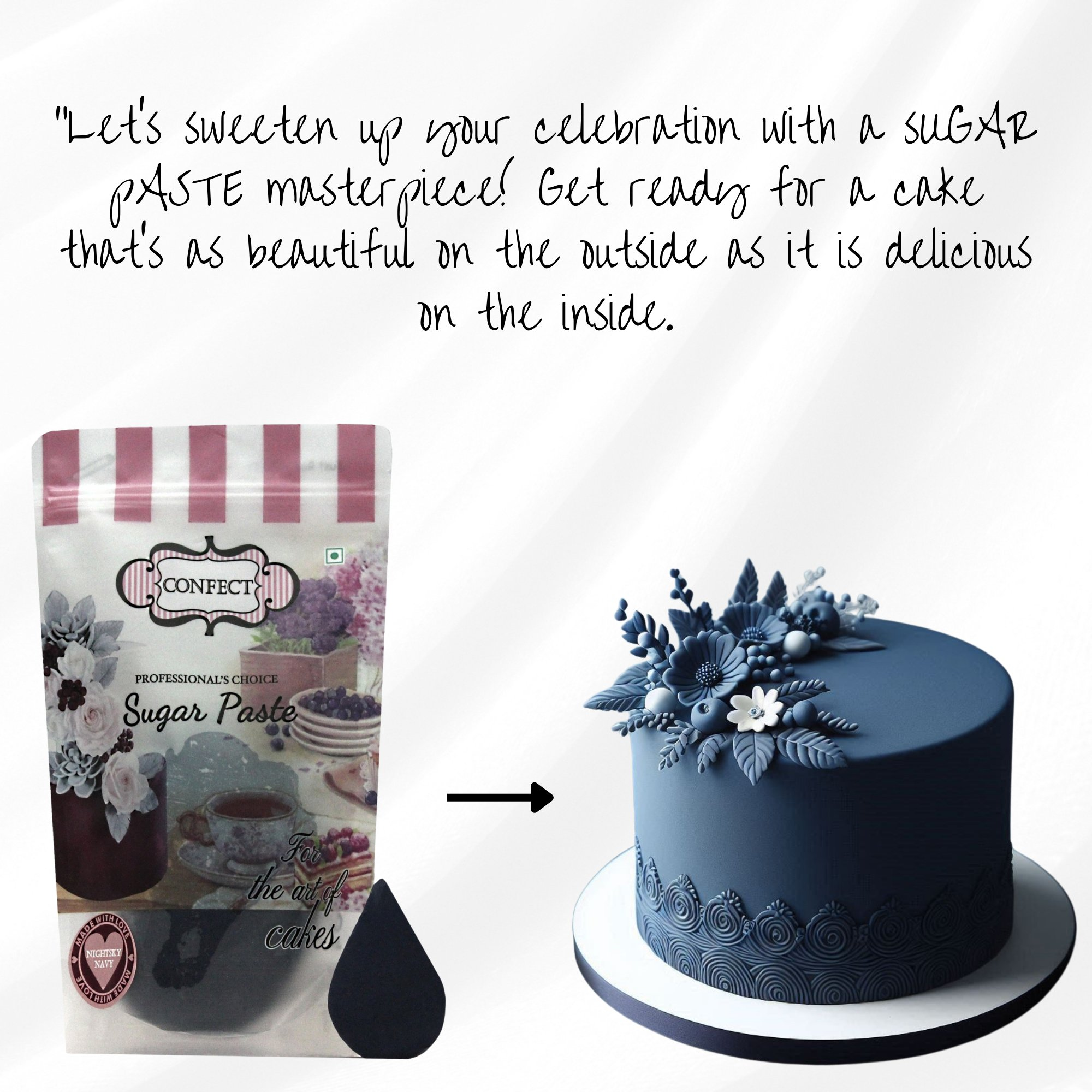 night sky navy fondant edible sugarpaste 1kg