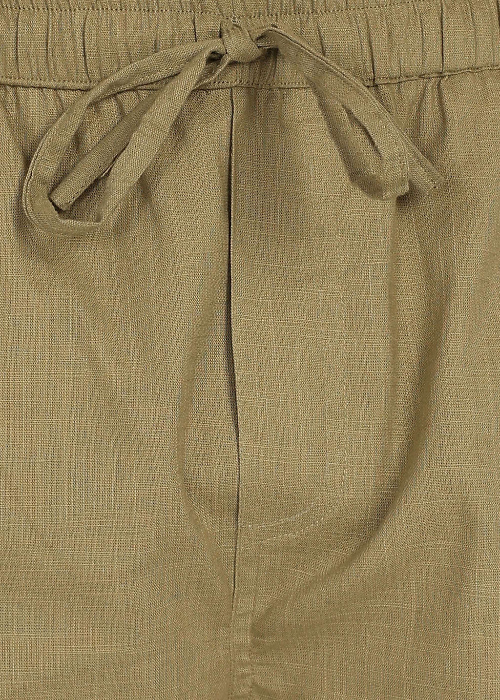 Fabmade Olive Ease Linen Shorts