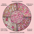 confect pink mini roses lips i silver hearts vermcelli and white pearls anniversary sprinkles sprinkles for baking cake decorative edible sprinkles mix pack of 5
