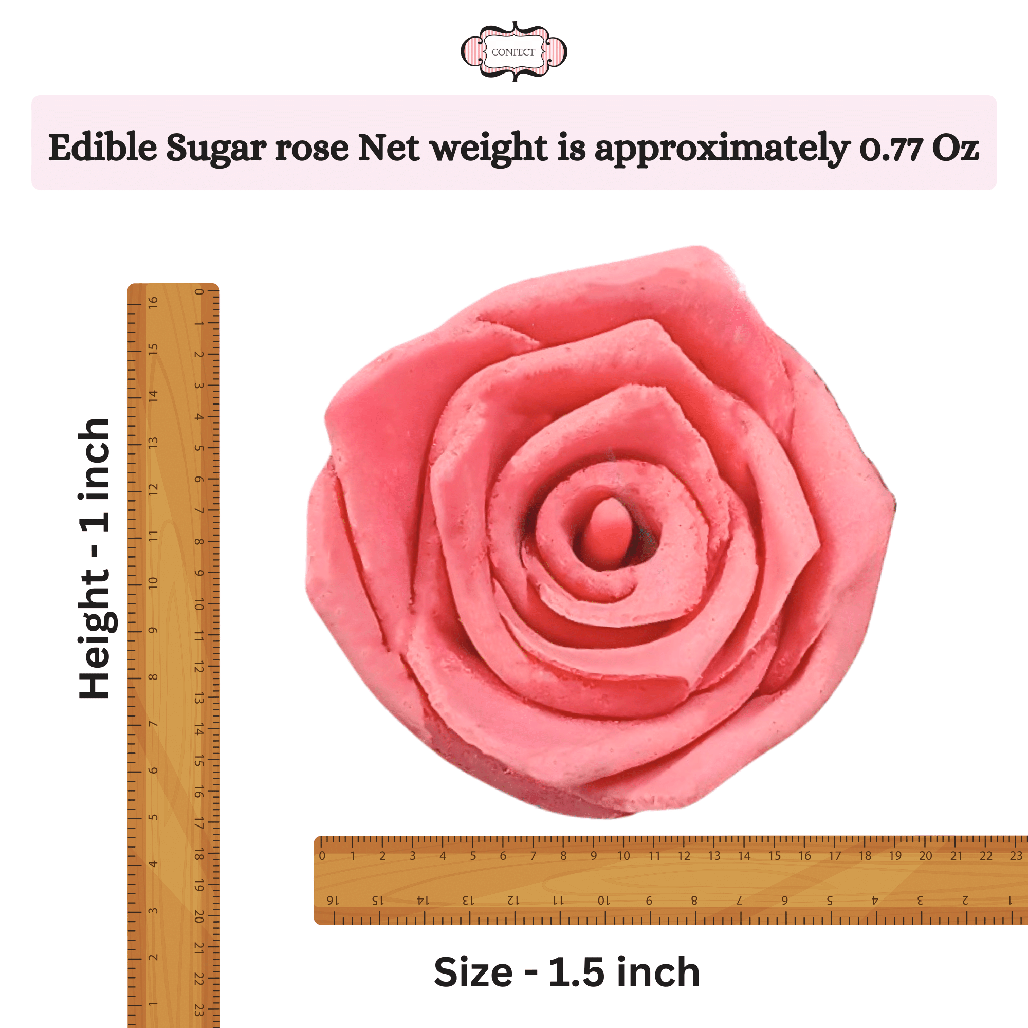 confect sugar roses topper sugar roses for cake decorations edible salmon pink roses pack of 12