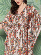 InWeave Women's Elegant Bird Print Kaftaan - Distacart