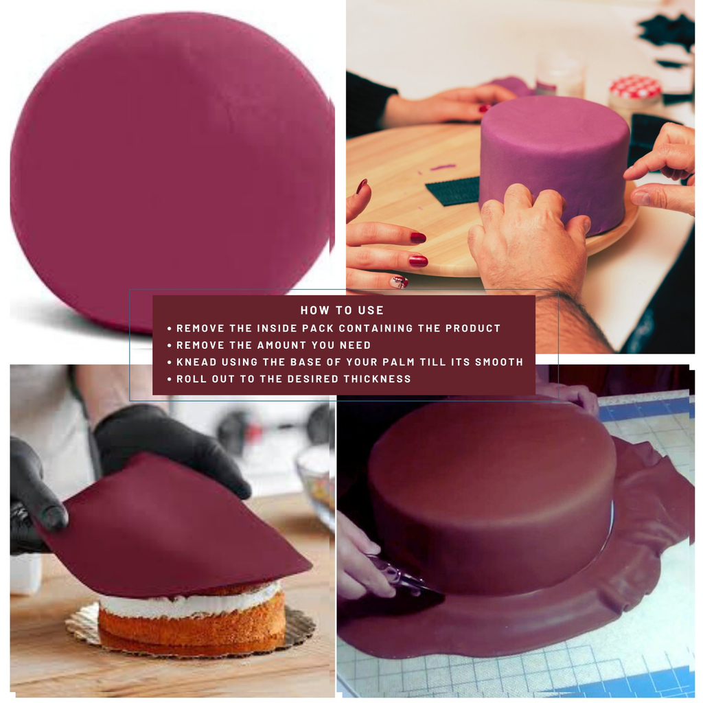 confect burgundy sugarpaste br b 250 gms b