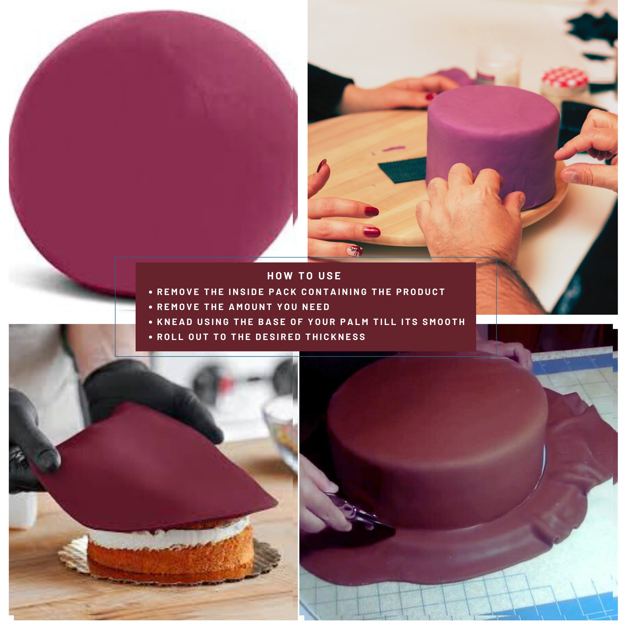 confect burgundy sugarpaste br b 250 gms b