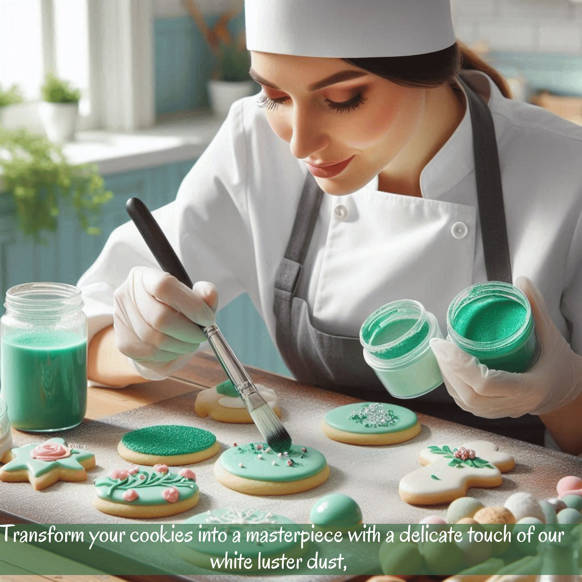 frost green edible luster dust 5 gms